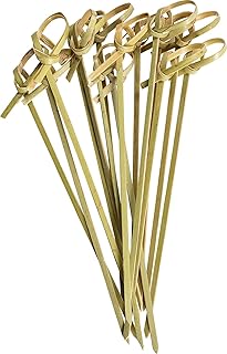 GUSTO Bamboo Knot Picks - 4.75 Inch Cocktail Picks, Appetizer Skewers, & Toothpicks for Appetizers, Fruits, Sandwiches - (Formerly Comfy Package) (300)