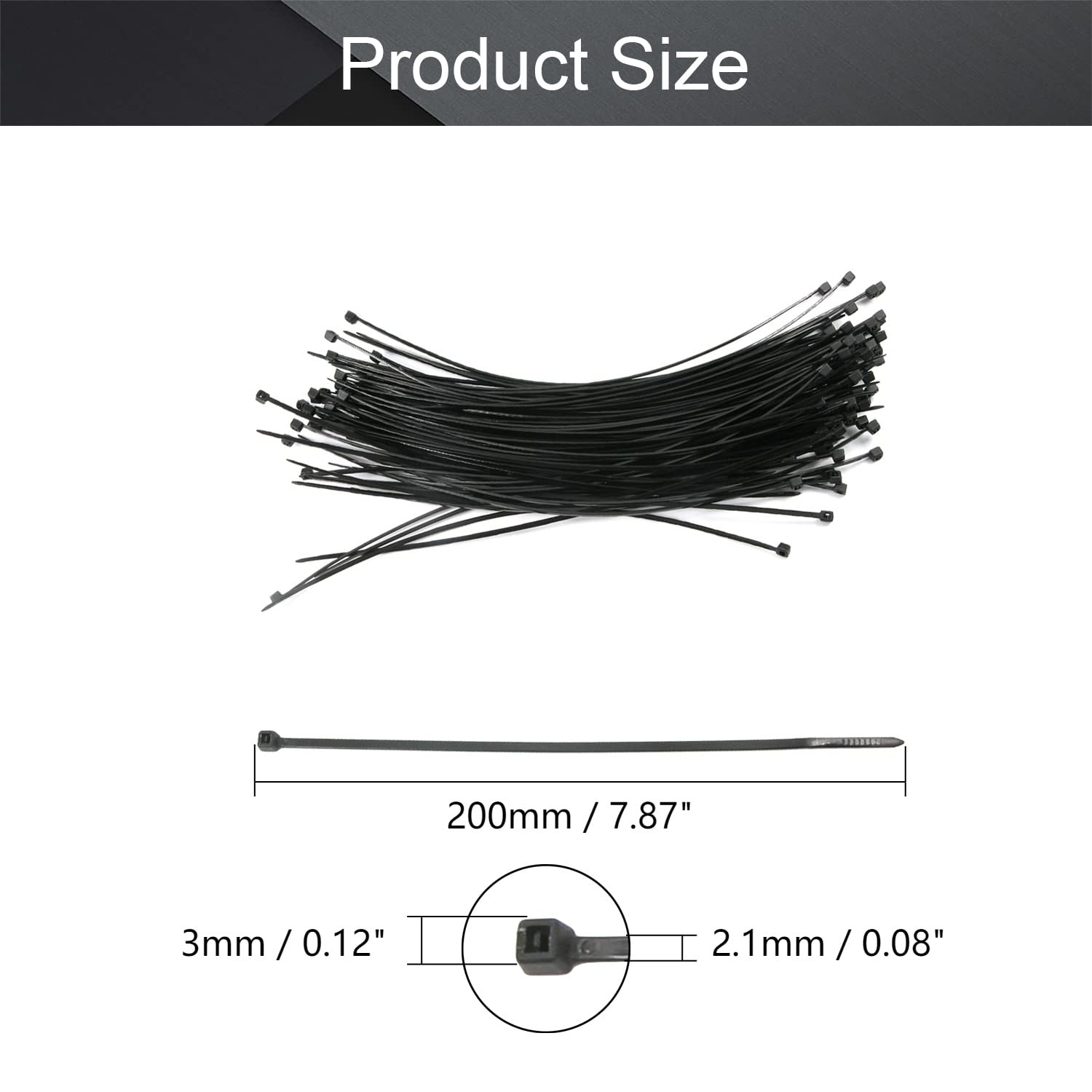 Fascette Nylon Autobloccanti 100 Pezzi - Stringicavo Universali Per