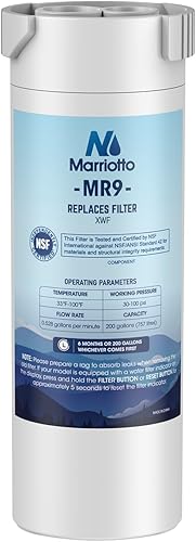 MARRIOTTO Filtro de agua de repuesto original GE XWF, compatible con refrigeradores GE de puerta francesa, 1 paquete (no XWFE) disponible en Yaxa Costa Rica