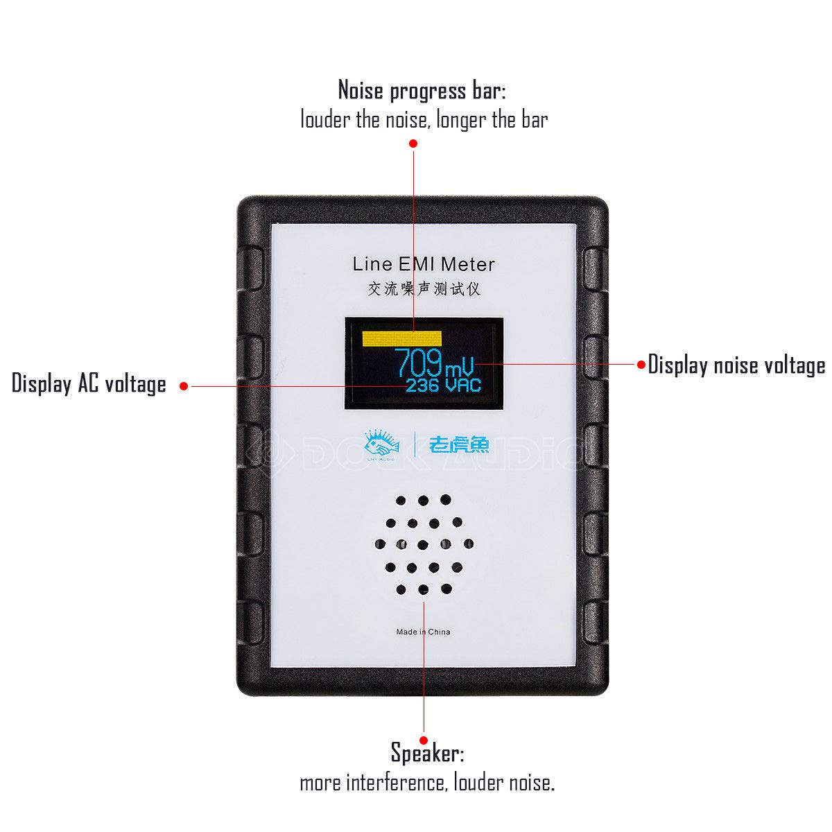 Mini OLED Digitales AC-Geräuschmessgerät EMI Noise Meter Power Ripple Analyzer