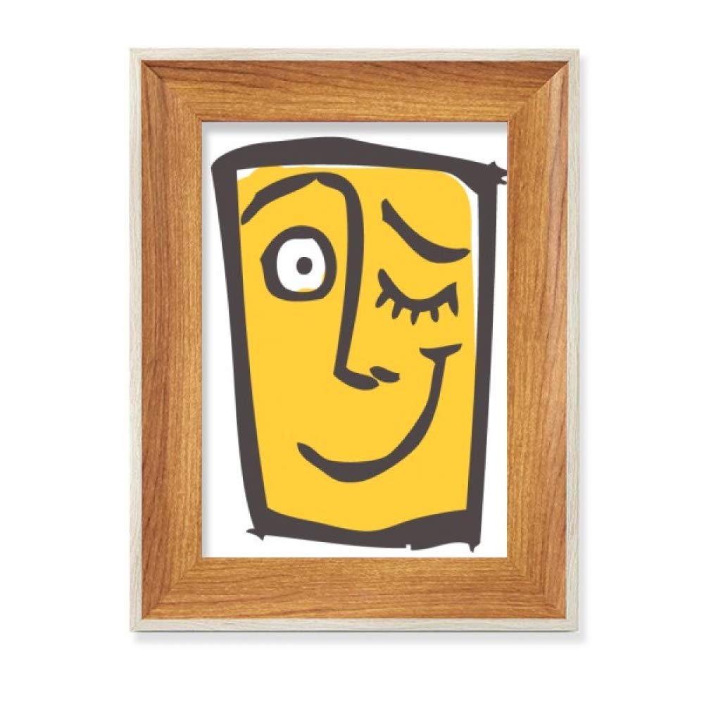Cadre de photo en bois de bureau idée cadeau originale peinture smiley clin d'oeil