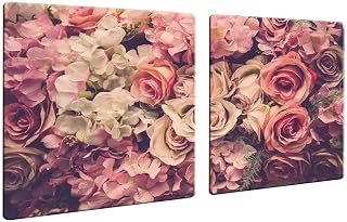 decorwelt CTC-Trade - Cubiertas para vitrocerámica (2 Unidades, 40 x 52 cm, 2 Unidades), Color Rosa