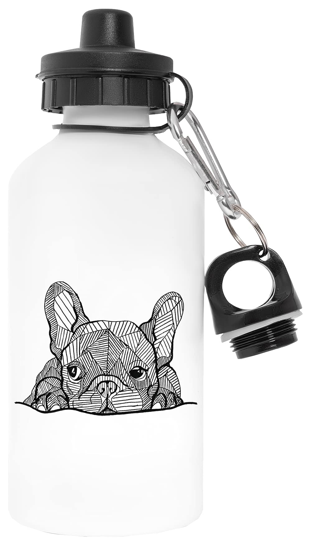 Aluminium Wasserflasche 500 Ml – Einwandig, Leicht, BPA-frei, Mit Schraubverschluss – Lustiges French Bulldog Design, Auslaufsicher, Für Unterwegs
