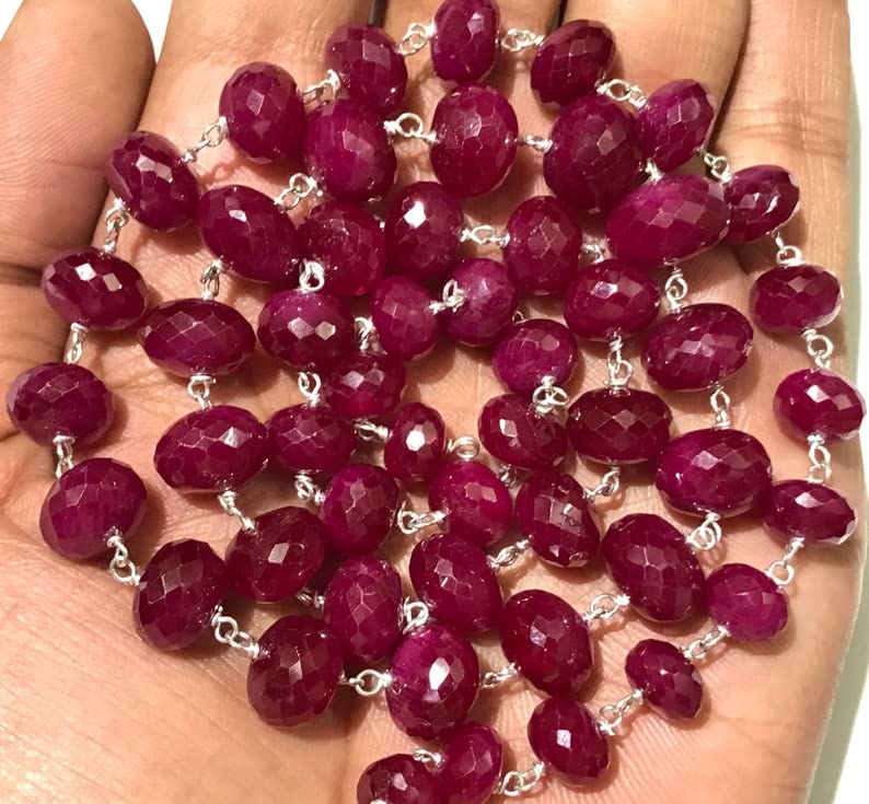 Naturalne rubinowe okrągłe gładkie koraliki 8-10 mm 56 cm długi sznurek tworzenie biżuterii koraliki z kamieni szlachetnych do naszyjnika bransoletki