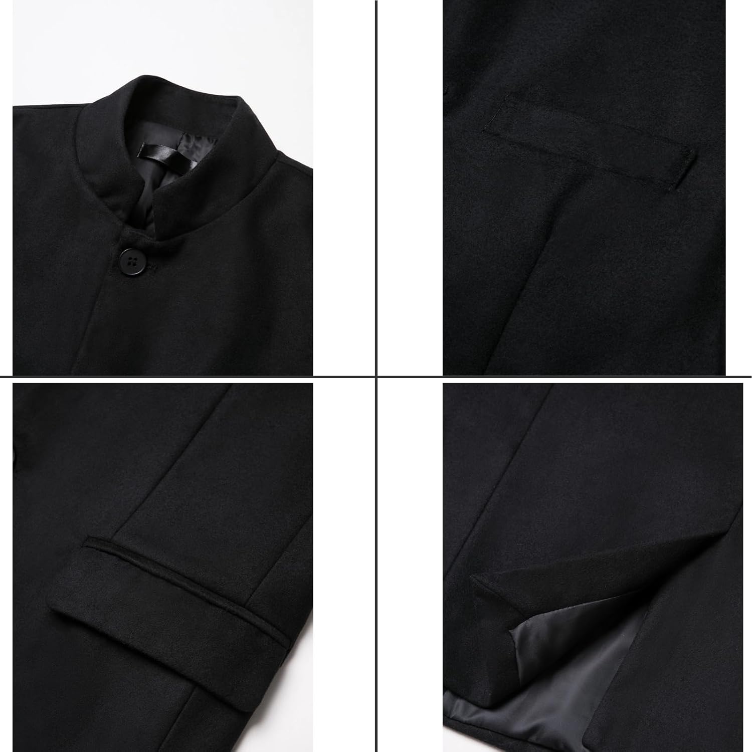 AIFARLD Mens Casual Blazer Stand Collar Tweed Suit Jackets Sport Coats Business Coats Lightweight Fashion - Image 6