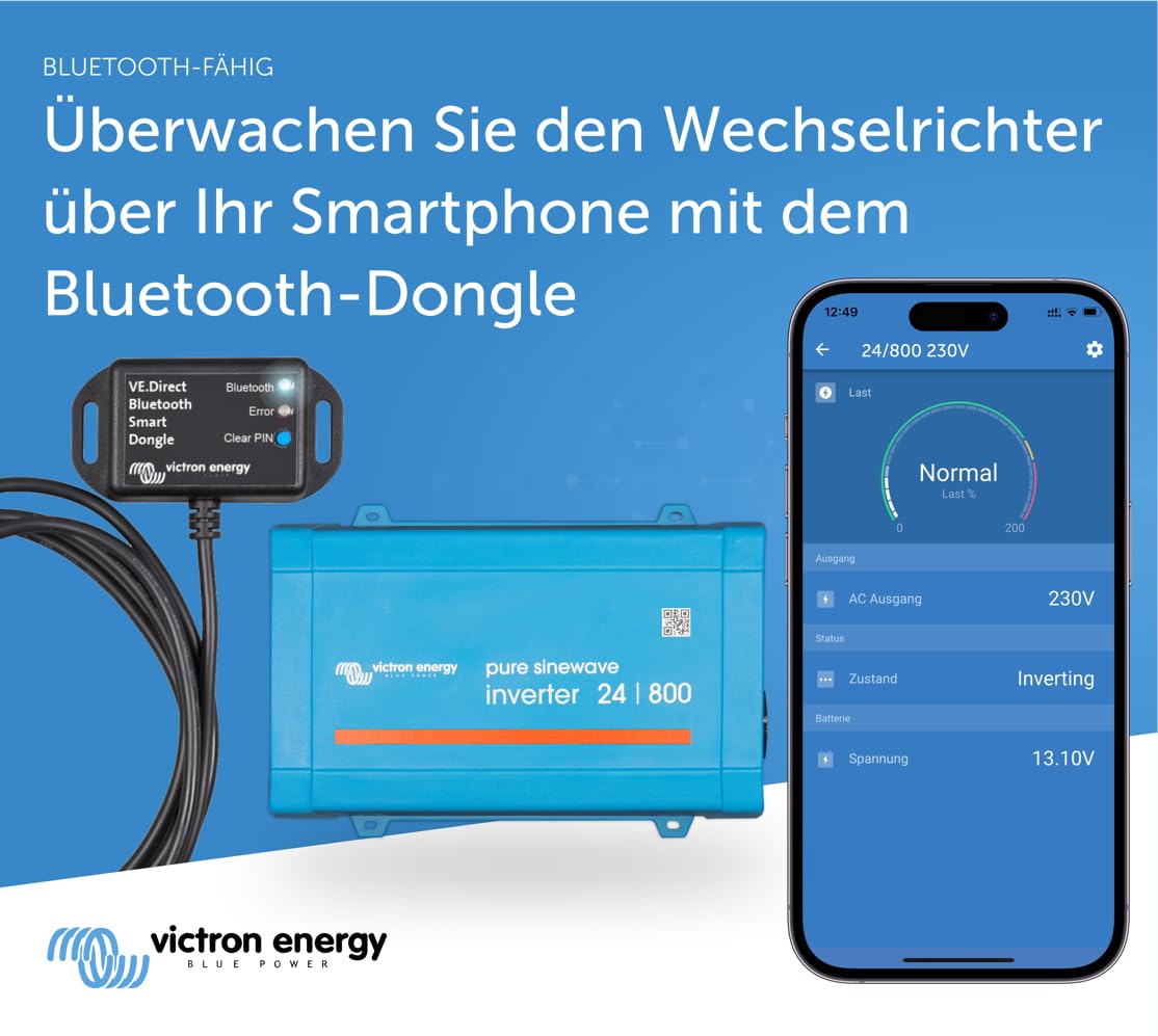Victron Energy 500VA 48-Volt 230V AC Reiner Sinus Wechselrichter (Schuko)