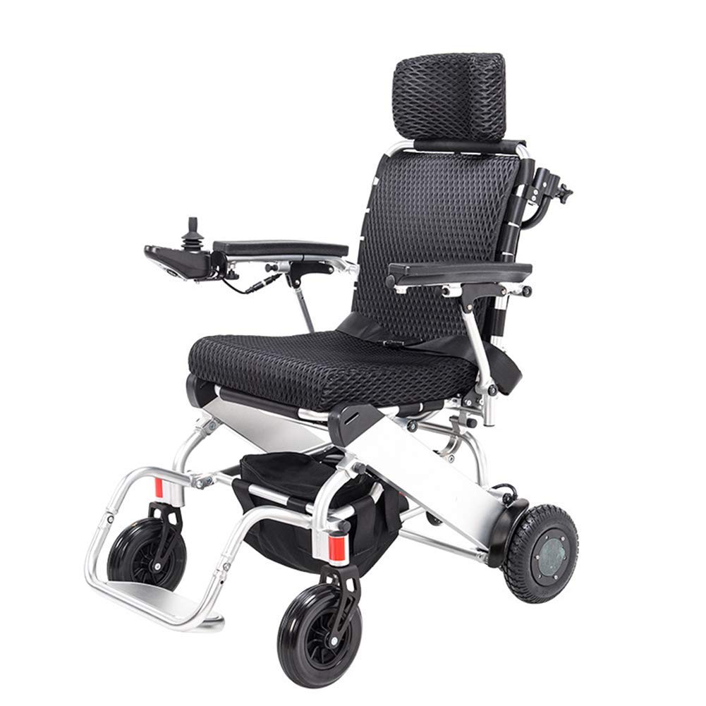 FHKBB Electric Wheelchair Folding Lightweight Elderly Disabled Intelligent Automatic Lithium Battery Aluminum Four-Wheeled Scooter