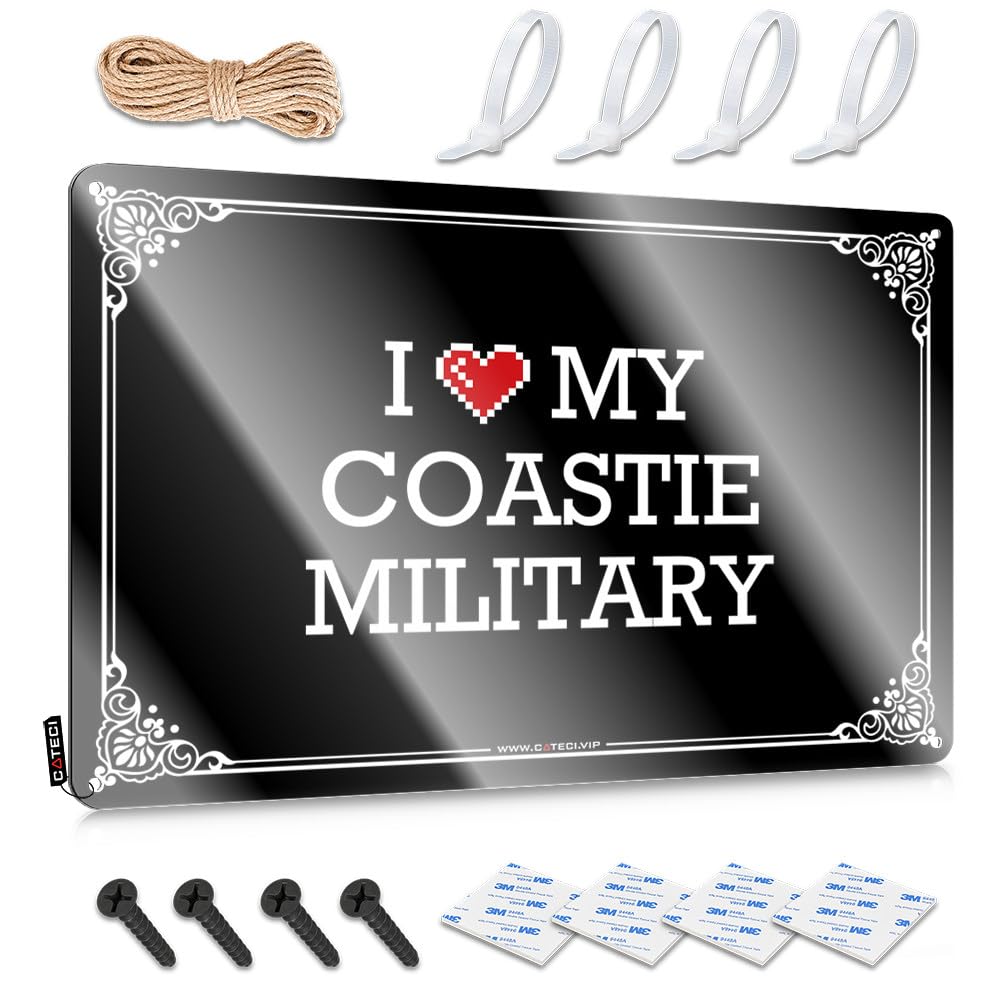Fzfn Men's Colour Accessories Accessories Poster - I Love My Coastie Military Humor Metal Wall Art Ready To Hang For Mancave(30X40cm)