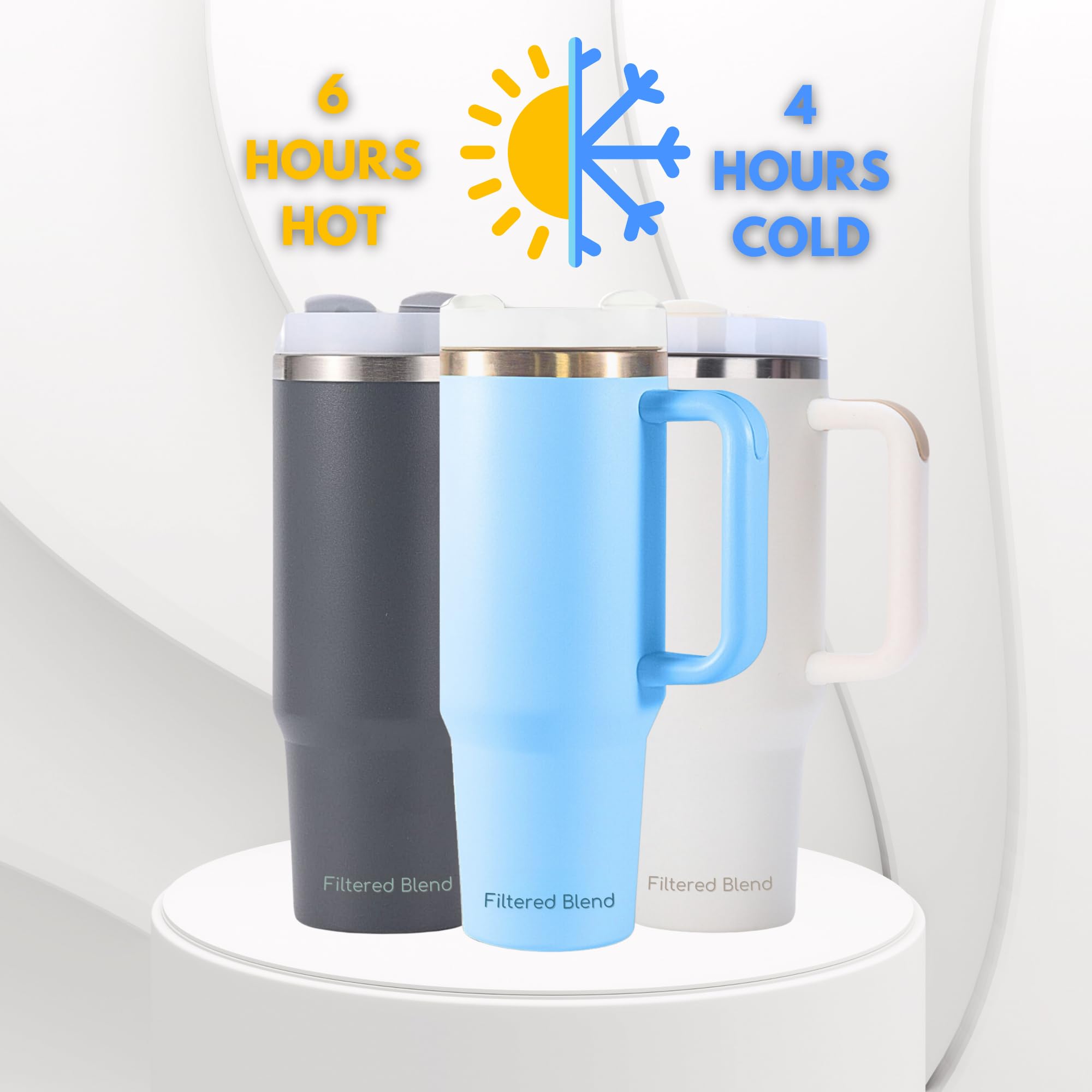 40oz Insulated Tumbler with Handle (Sand Dune) thumbnail 8