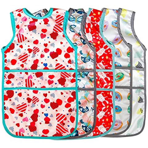 Joyo roy Toddler Bibs for Girls 5Pack Baby Bibs for Weaning Baby Bib Waterproof Bibs 0-3 Years Cover