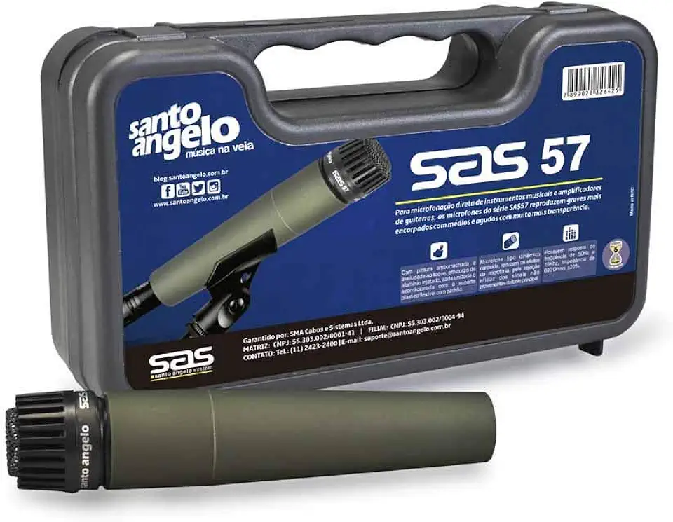 Microfone Dinâmico Santo Ângelo Sas57 - Ac2062