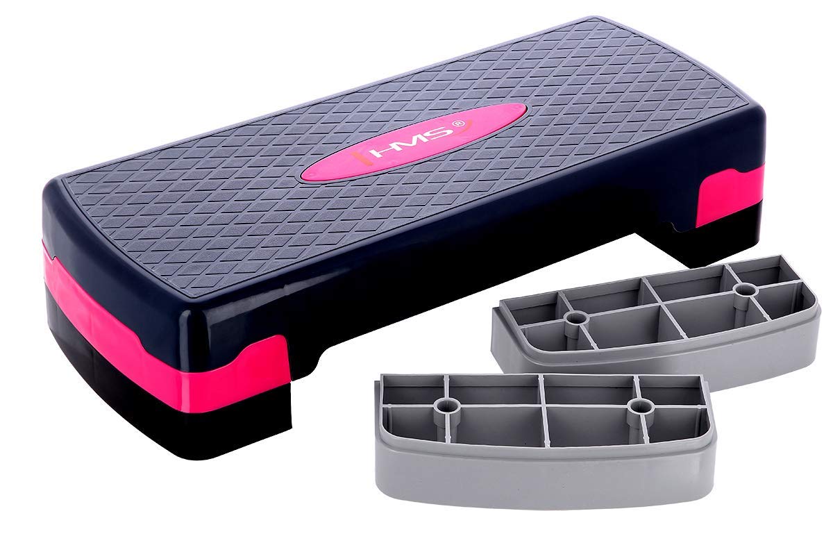 HMS AS002 - Plataforma para aerobic, color rosa y gris