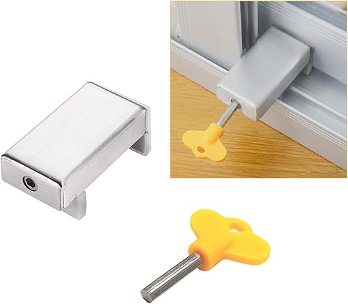 LHTHT Cerradura de puerta corrediza, cerraduras de ventana, cerradura de ventana, cerradura de puerta corrediza de cristal, seguridad infantil para