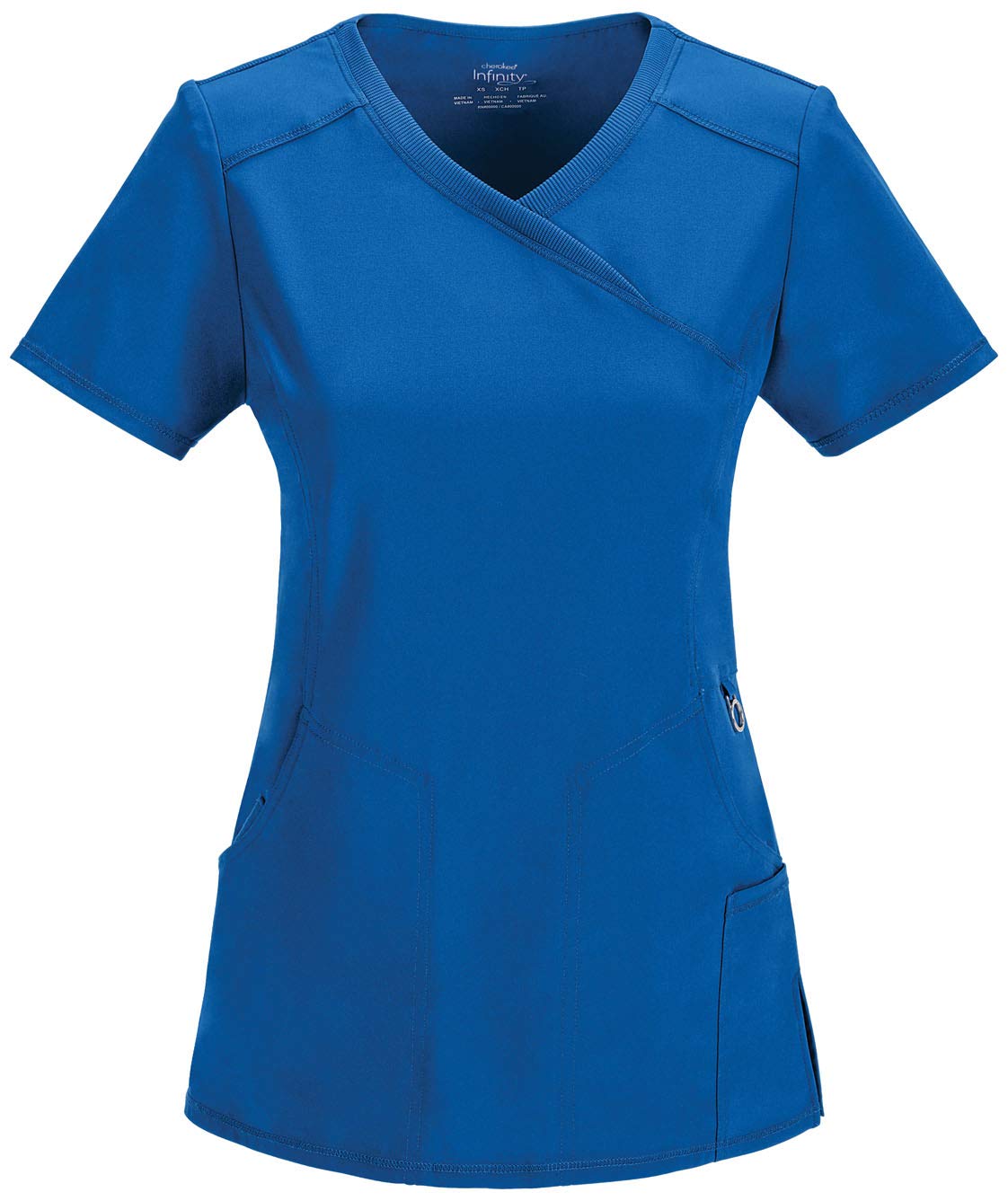Cherokee Women's Royal - Woman Scrub Top Infinity - Medical Clothing - Mock Wrap - With Pockets - Cke2625a - L