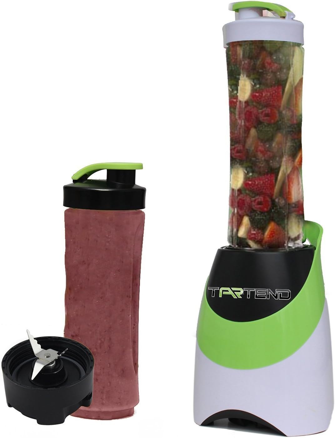 Tartend **Christmas Sale!** Home Blender, Mini Blender, Personal Blender, Shake and Take, Smoothy to Go, Hand Blender, 300-watt, with 2 Travel Sport Bottles, 2 Years Free Warranty