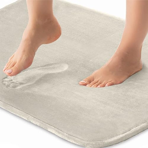 Miniatura 1 de Gorilla Grip - Tapetes de baño gruesos de espuma viscoelástica, terciopelo suave y absorbente, puntos duraderos en la parte inferior, lavables a