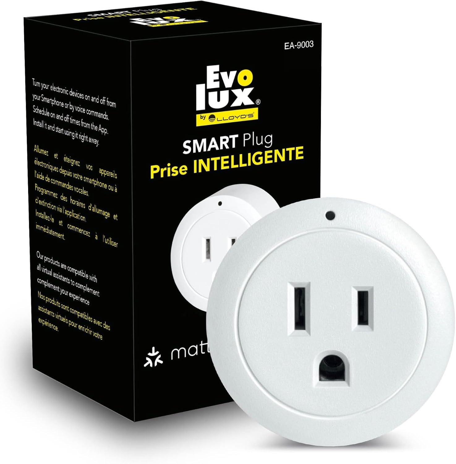 Smart Plug - Prise Intelligent: Compatible with Matter Smart Home Devices or Alexa + Google Assistant + Apple Homepod