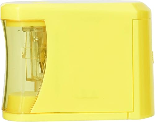 Miniatura 1 de Sacapuntas eléctrico, sacapuntas para niños, funciona con pilas, sacapuntas resistentes para el aula, color amarillo, para lápices de colores