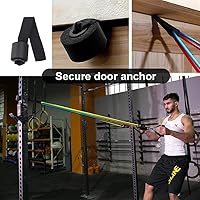 Vista 6 de Youlebao Juego de 11 bandas de resistencia, incluye 5 bandas de ejercicio apilables con anclaje de puerta, 2 asas de espuma, 2 anillos de metal