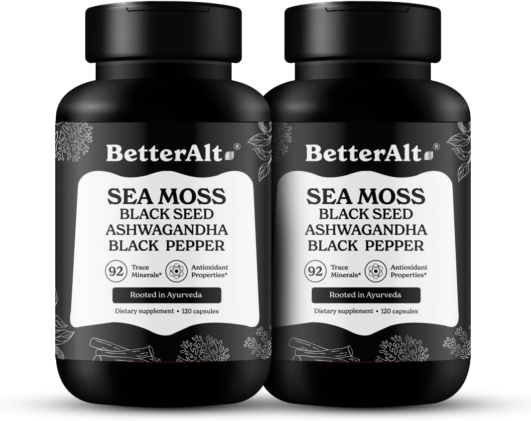 Iris Sea Moss & Black Seed Oil + Ashwagandha & Bladderwrack – Vitality Support (Pack of 2)