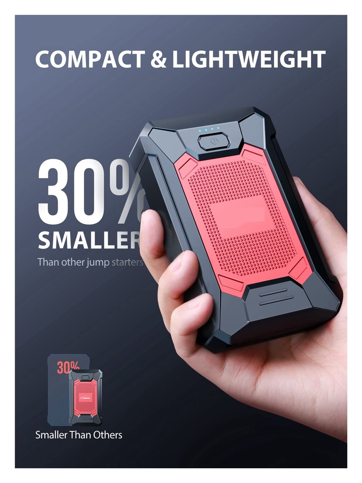 Cargador de Goteo Inteligente Coche 1000A 12000mAh Banco de energía portátil Mini Cargador de batería automático Impermeable Accesorios de Coche de batería Externa