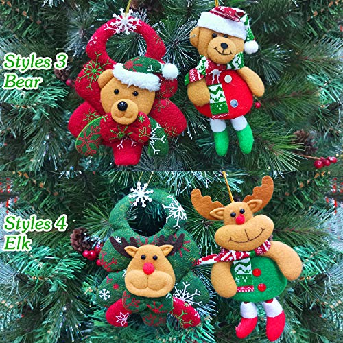 8 Pack Christmas Tree Decorations Ornaments Set,Pendant Plush Snowman Santa Claus Polar Bear Elk Hanging Christmas Tree Decoration Pendants For Xmas Home Party Holiday Decorative #TOP4