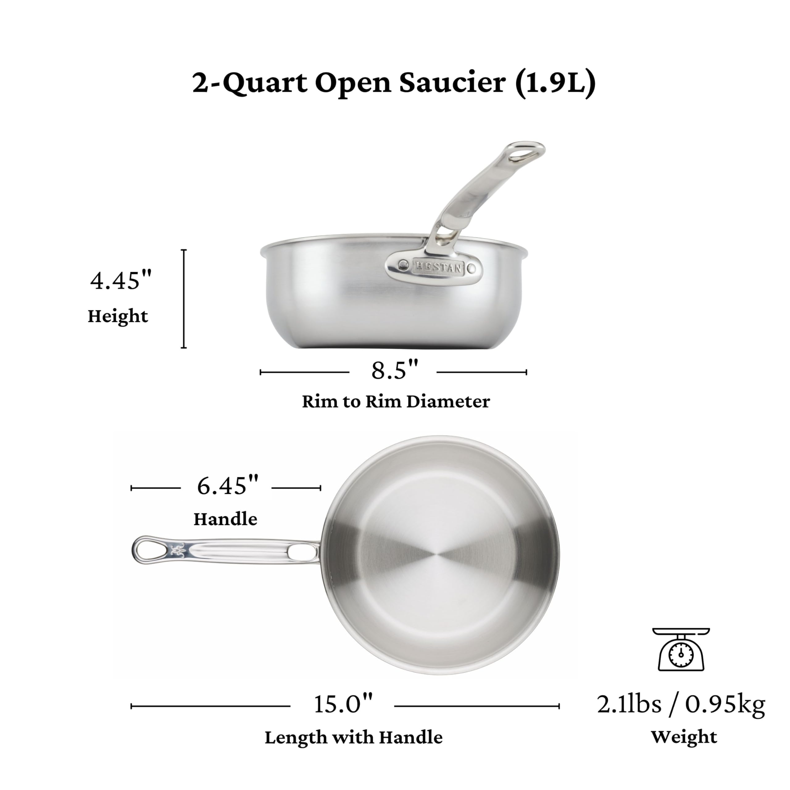 Hestan Insignia Saucier Pan - 2 Quart Stainless Steel -4 Hestan Insignia Saucier Pan - 2 Quart Stainless Steel -4