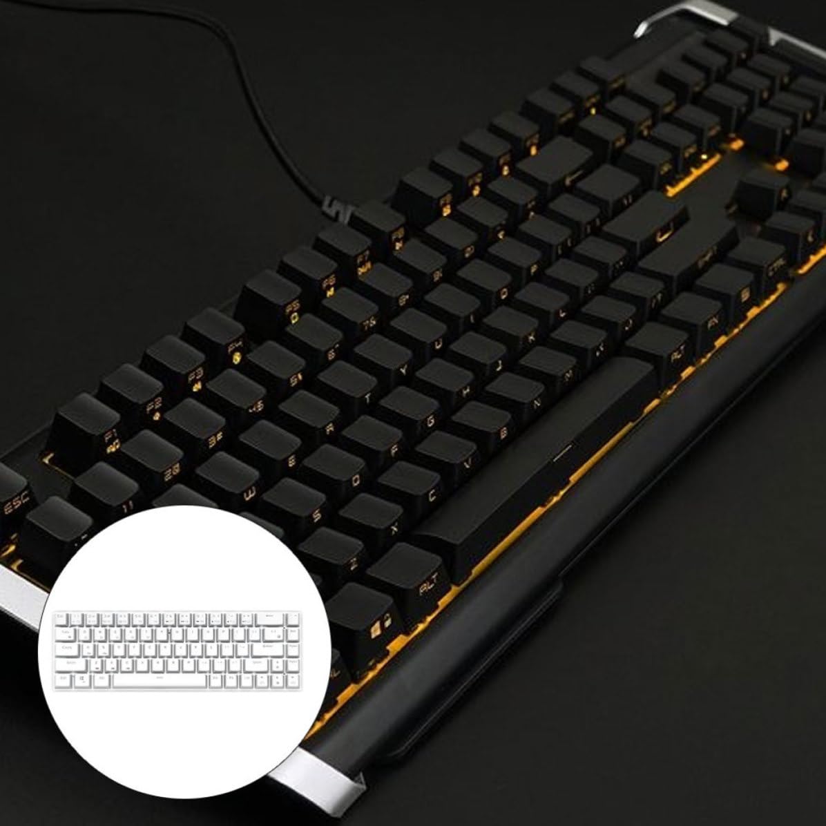 Mipcase Teclado Mecánico Inalámbrico de Modo Doble Portátil 68 Teclas Abs para Juegos y Oficina, Compatible y Ligero para Uso en Casa
