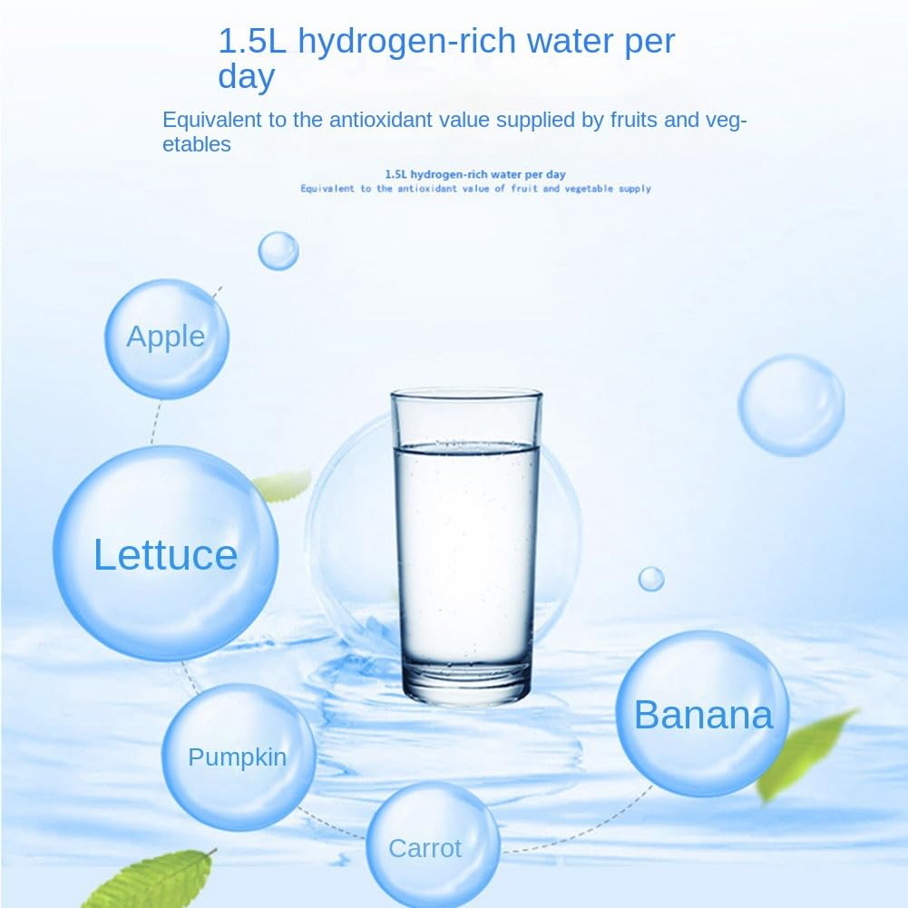 Botella de Agua en HidróGeno de 2L, MáQuina Ionizadora de Agua Alcalina, Filtro de Agua, Generador de Agua de HidróGeno, Enchufe Europeo