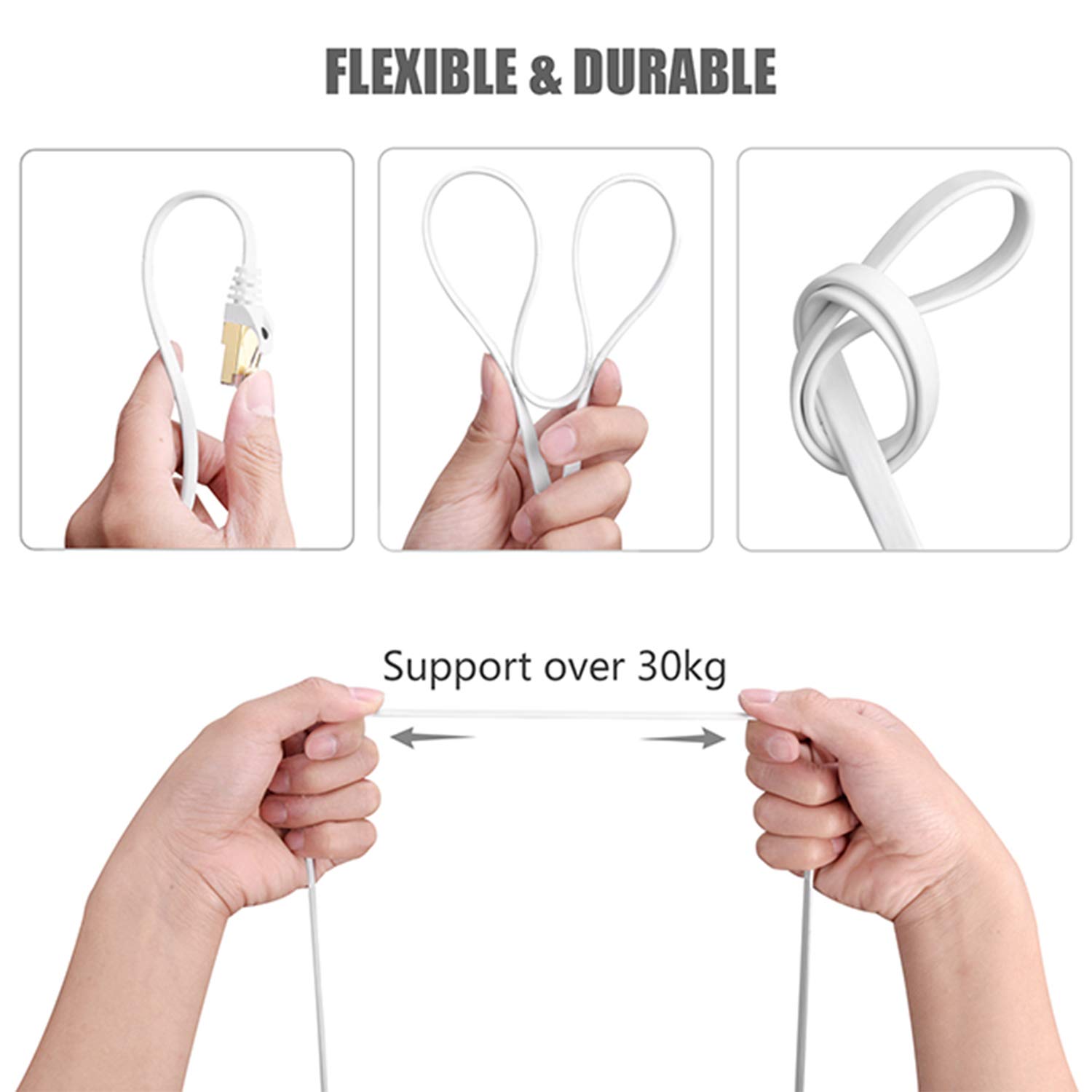 Cavo Ethernet Cat 8 da 7 Metri Cavo di Rete LAN Piatto Gigabit RJ45 ad Alta - Foto 38 di 74