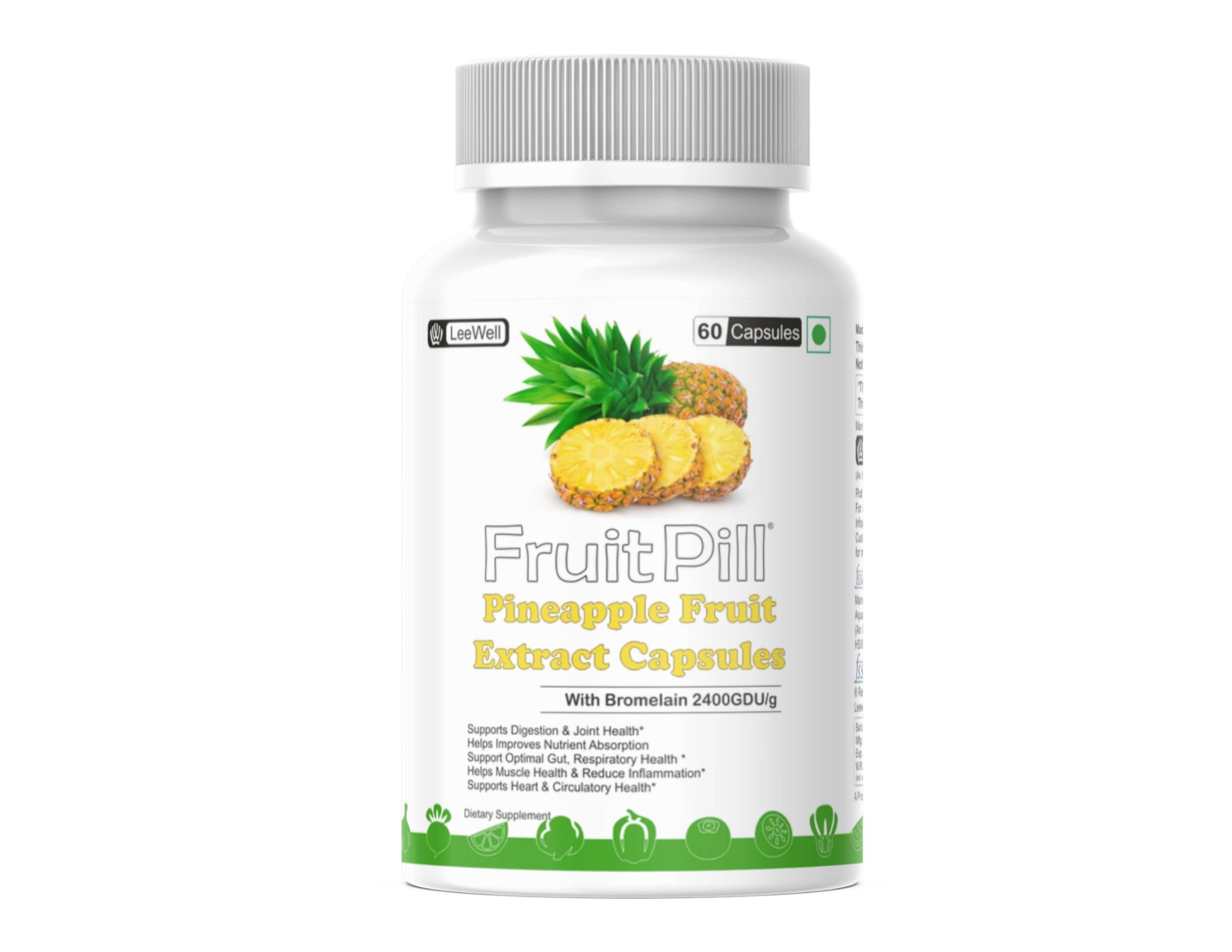 Fruit Pill Pineapple Extract Capsules with Bromelain 2400GDU, 60 Capsules, Digestive Health Support-image-27