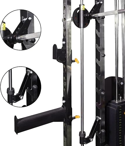 Miniatura 8 de Altas Strength M810 Smith Machine 1000 lbs Capacidad 2000 lbs Cables Luz Comercial Hogar Gimnasio Entrenamiento de Fuerza Jaulas de Potencia para