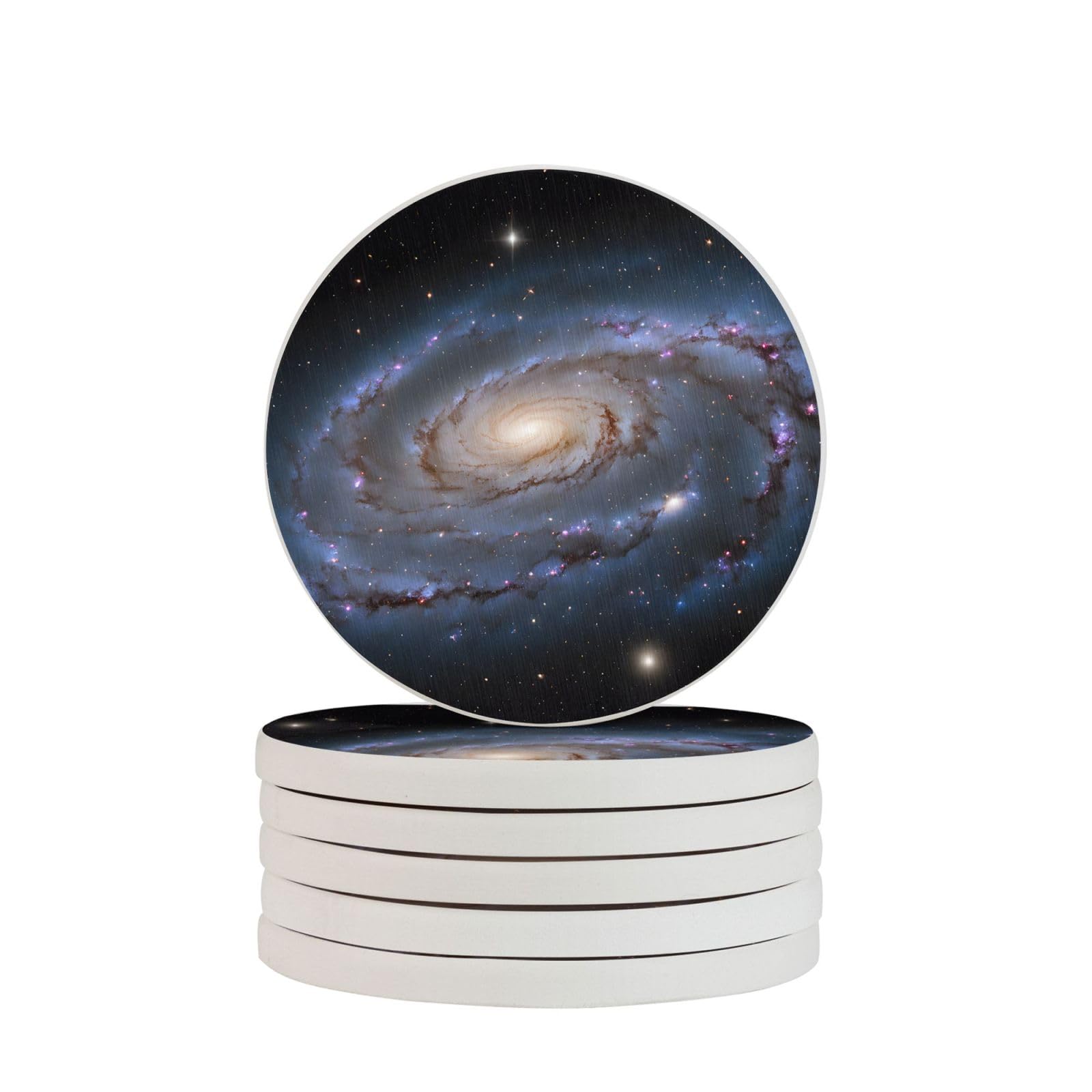 Dessous de verre espace étoilé lot de 6 pièces en terre de diatomée pour sublimer vos apéritifs