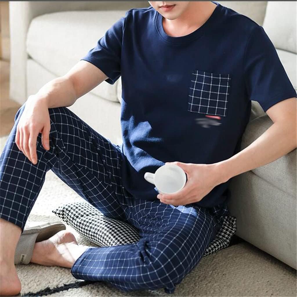 Pajamas Men's Cotton Short-sleeved Shorts Thin Section Half-sleeved Trousers Three-piece Suit