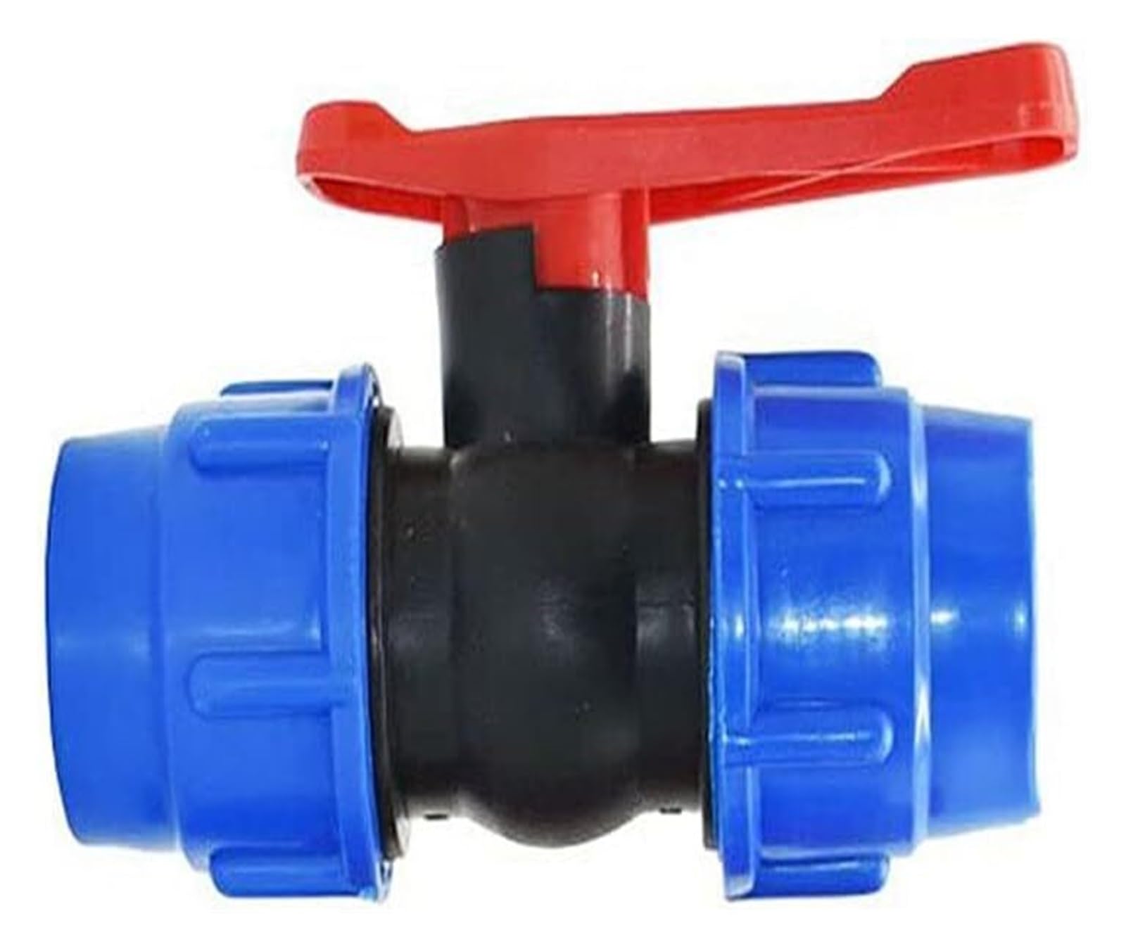 Tubo de polietileno con válvula de bola de plástico para automatizar el riego del jardín