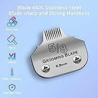 Vista 76 de Cuchillas de cerámica desmontables para perros y mascotas, compatible con Andis tamaño 5FC de 1/4 pulgadas de longitud de corte, compatible