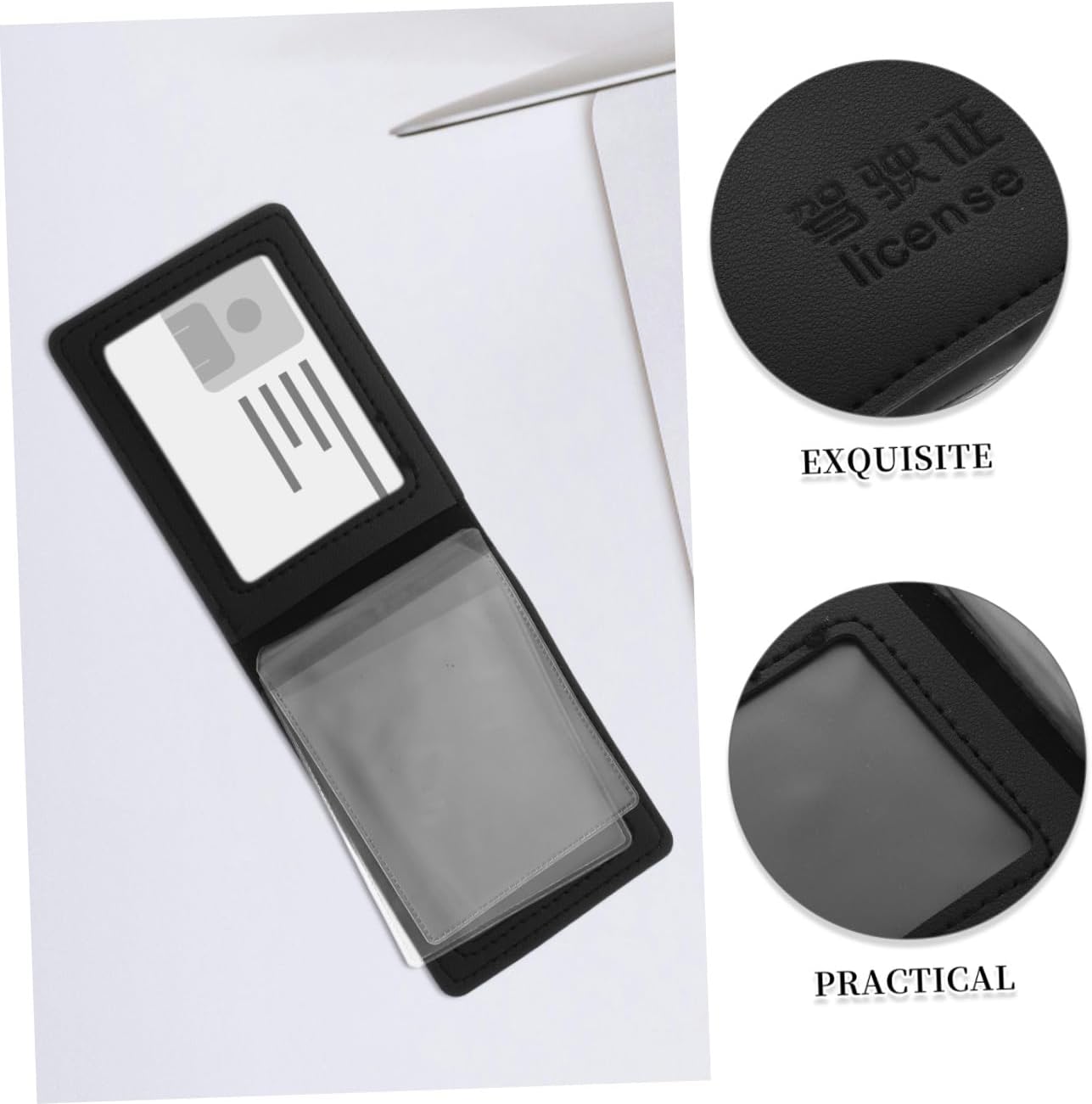3pcs Drivers License Holder Car Registration Wallet PU Leather