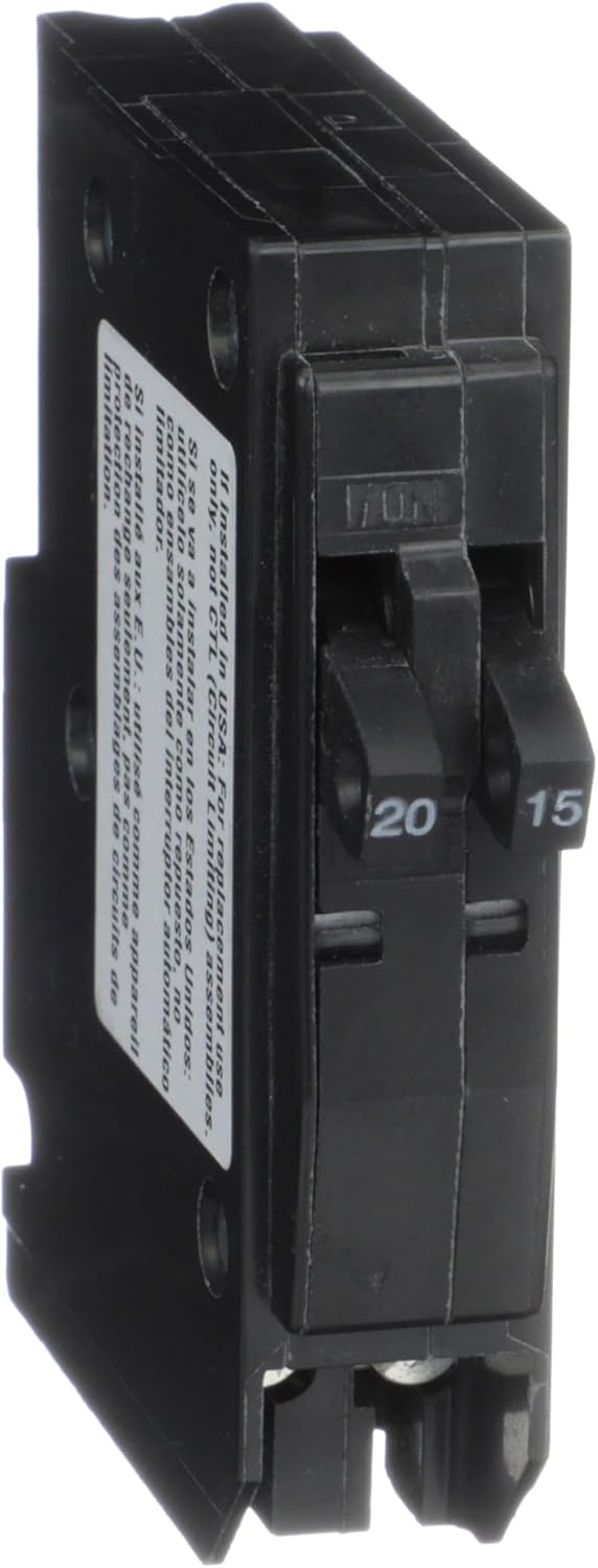 Square D QO2015 Miniature Circuit Breaker 240V 20/15A