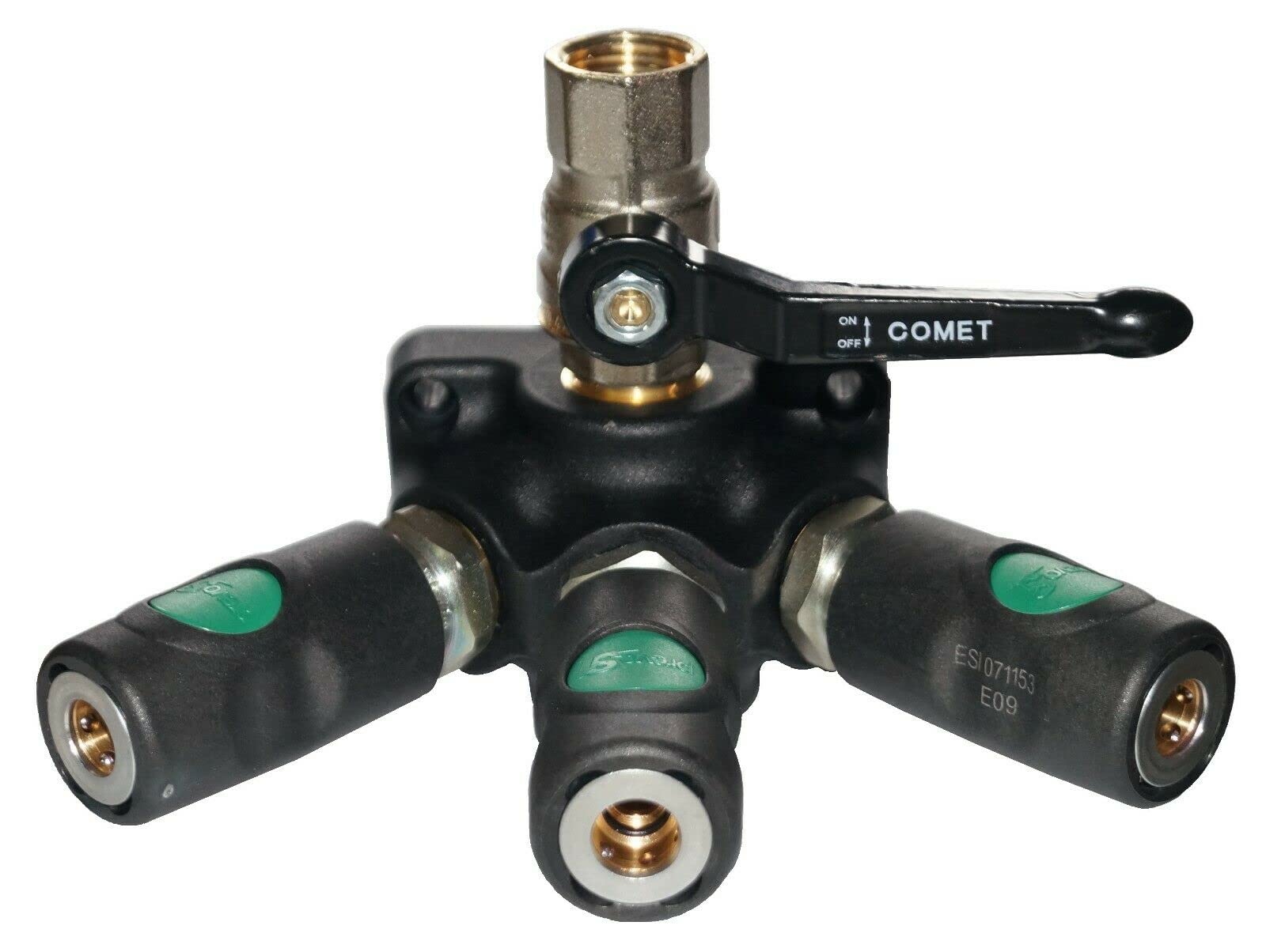 Distribuidor de aire comprimido con embrague de seguridad Prevost + válvula de bola, varios modelos (3 compartimentos)