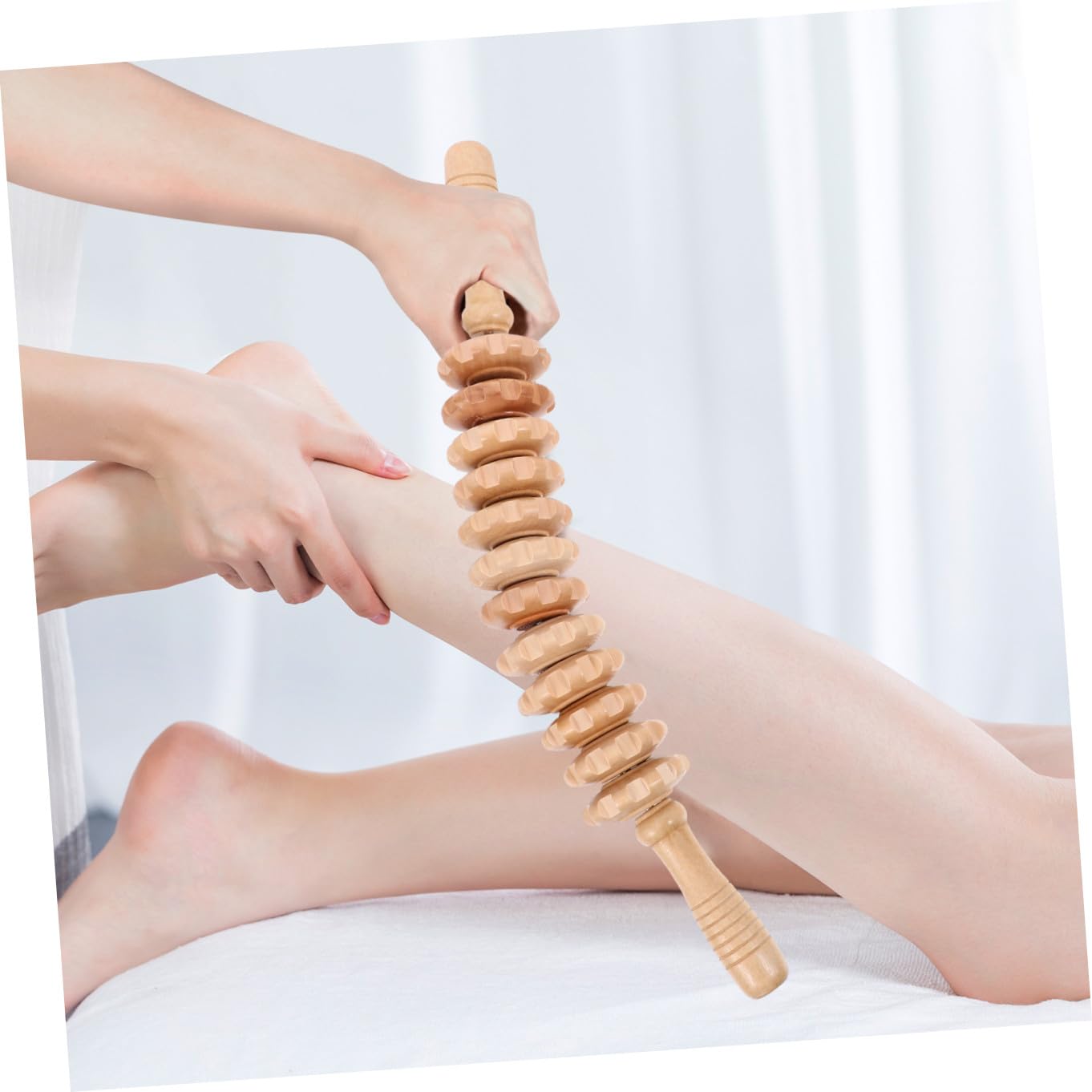 GANAZONO Massaggiatore in Legno Khaki per Schiena e Collo, Strumento Leggero e Comodo da Trasportare, Design Speciale per Rilassare i Muscoli e Uso Quotidiano