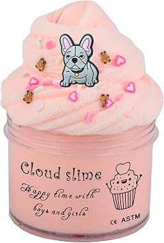French Bulldog Scented Cloud Slime - Premium DIY Scented Peach Slime for Boys & Girls, Ages 4-12 - Party Favors & Christmas Stocking Fillers
