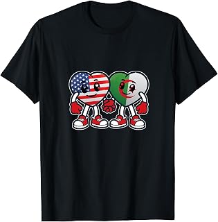 Usa and Algeria Hearts Friendship T-Shirt
