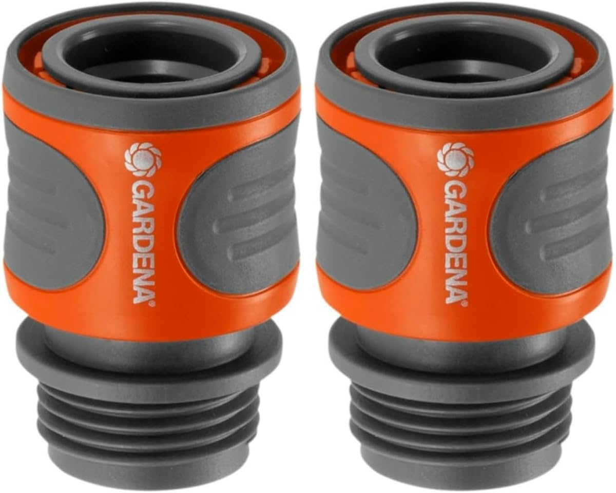 Gardena 36917 Conector de manguera, naranja y gris (paquete de 2)