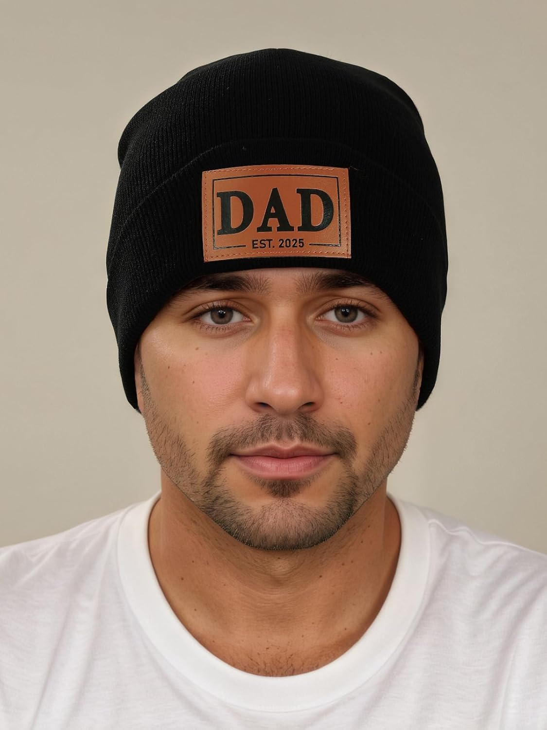 Men Gifts Worlds Best Dad Uncle Husband Leather Beanie Hat from Daughter Niece Christmas Stocking Stuffers Birthday Gifts - Image 2