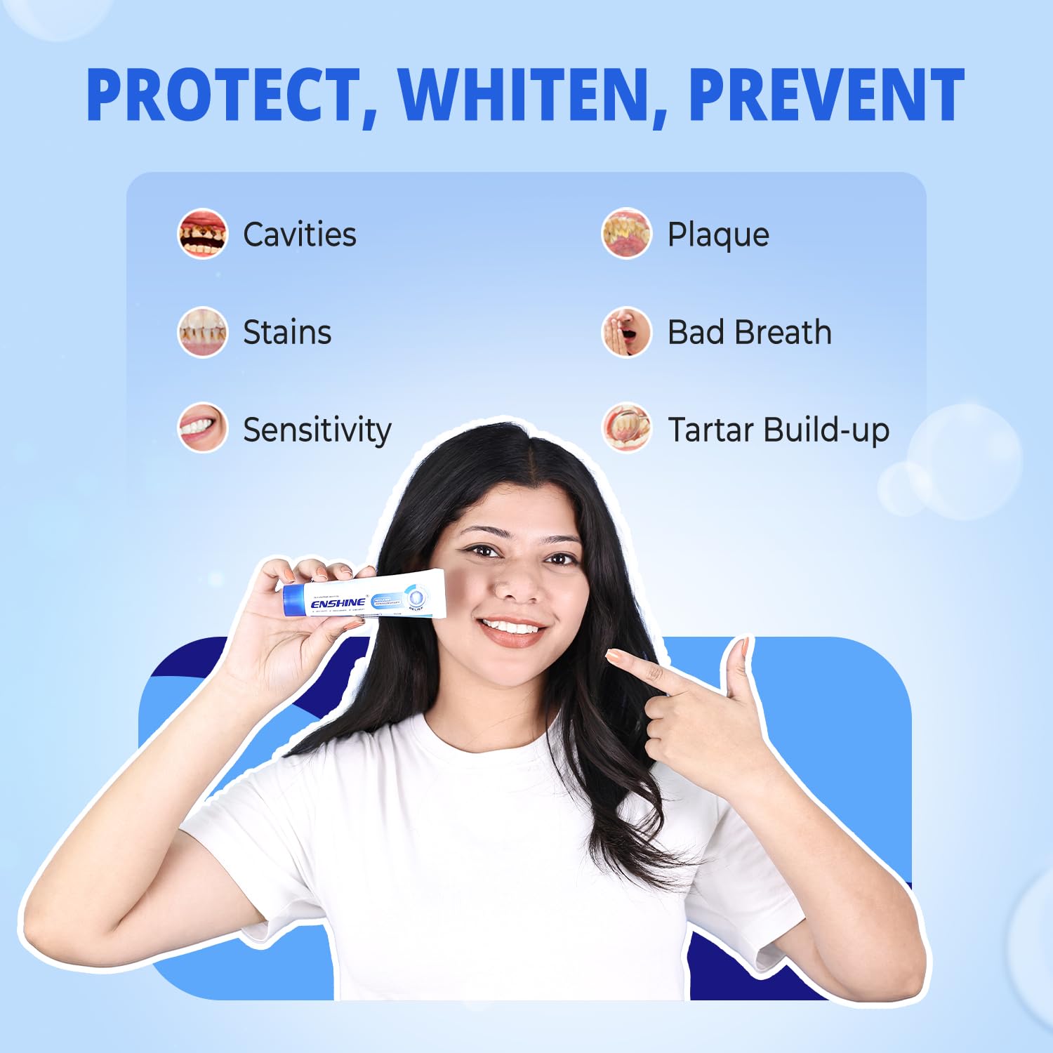 ENSHINE Insta Sensitivity Toothpaste | Natural material | Quick relief | Long lasting rest | Cavita, Breath, Plaque, Tarter Build-Up Pack of 3 (60 grams each) ENSHINE Insta Sensitivity Toothpaste | Natural material | Quick relief | Long lasting rest | Cavita, Breath, Plaque, Tarter Build-Up Pack of 3 (60 grams each)