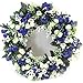Price comparison product image 42cm Artificial Blue & Cream / Ivory Rose Wreath for in or outdoors - Home Grave Wedding