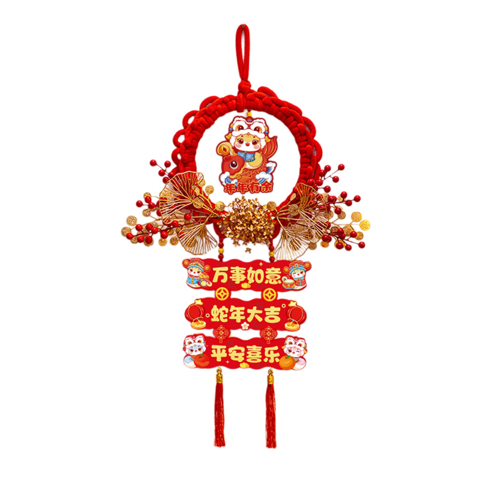 Tsophreniq Beautiful Luck Character Hanging Ornament Elegant Indoors Outdoor 2025 Year of the Snake Hanging Ornament for Holidays Indoors Outdoor Decoration