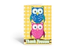 Stonehouse Collection | Cute Owls Thank You Note Card |10 Boxed Cards & Envelopes | Owl Cards (Standard)