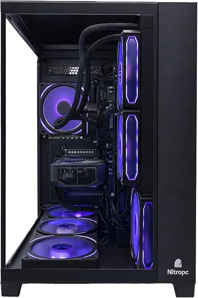 NitroPC - PC Gaming Extrême Silver (Intel Core i7 12700KF 12/20 5,0 GHz, RX 9060 XT 16 Go, RAM 32 Go, M.2 1 to, Windows 11 Pro, WiFi) Ordinateur de Bureau, PC Gamer (Noir) - 4