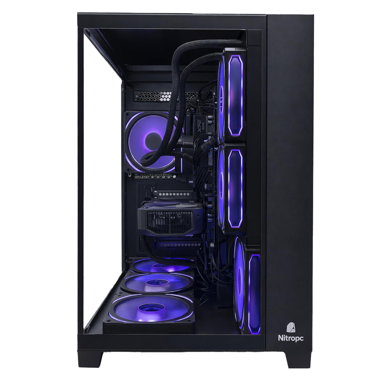 NitroPC - PC Gaming Extremo (Intel Core i7 12700K 12/20 5.0GHz, RTX 5060 Ti 16GB, RAM 32GB, M.2 2TB, Windows 11 Pro, iluminación RGB, WiFi) Ordenador de sobremesa, PC Gamer (Negro)